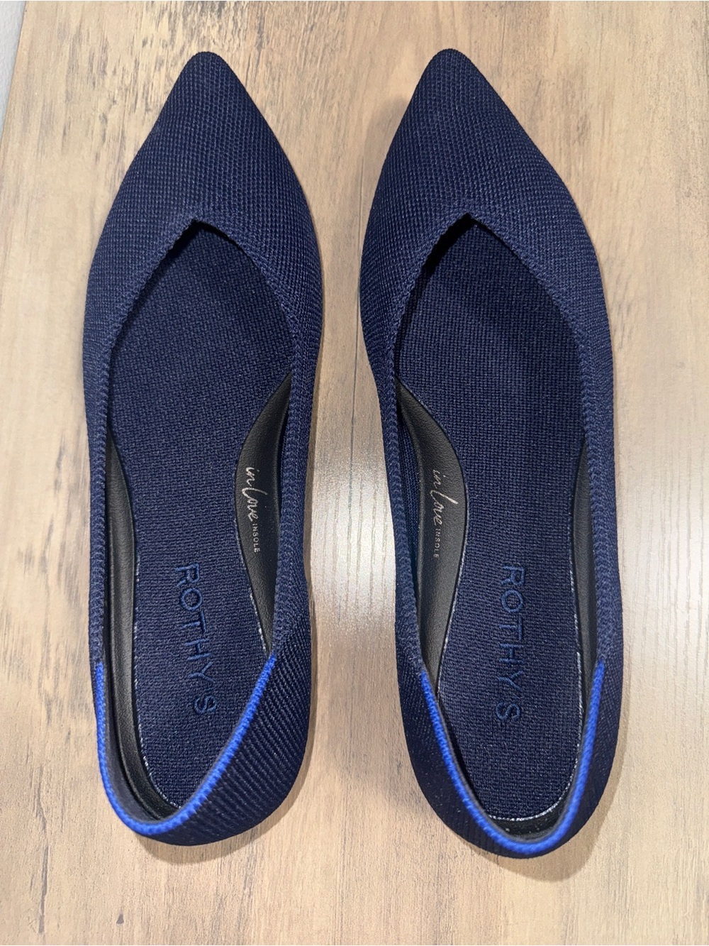 Rothy’s The Point II Deep Navy Flats Size 7.5 New Without Box